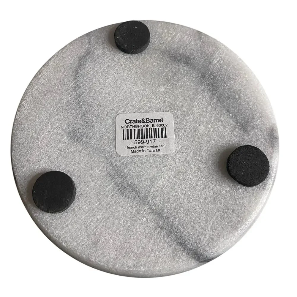 NEW Crate & Barrel French Kitchen Marble Wine Coaster
